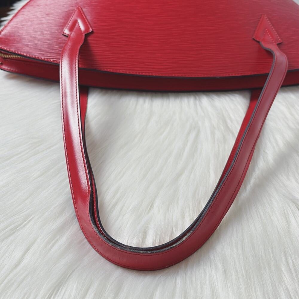 Louis Vuitton Red Epi Leather Tote with Structured Top Handles - Picture 6 of 13